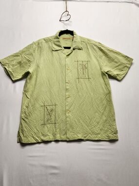 ⭐️Vintage The Havanera Co Green Linen Blend Camp Shirt Medium Casual Resortwear